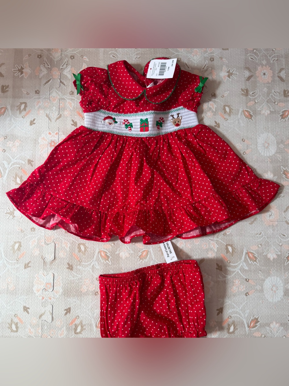 Christmas Vintage Dress with Bloomers